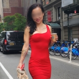 Red dress on the street